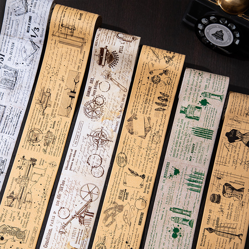 1 roll vintage manuscript washi-tape (T25110603)