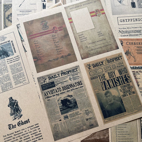 A4 size Gryffindor Style paper & sticker 25 pcs(S26011202)