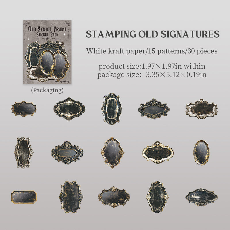 Vintage frame sticker pack 30pcs
