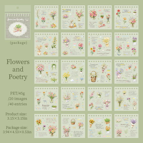 40sheets floral pre-cut sticker book(TZB26060303)