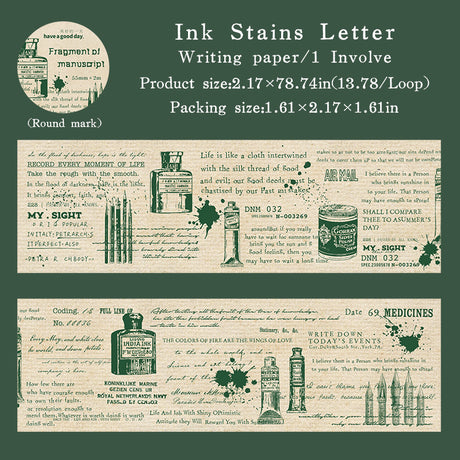 1 roll vintage manuscript washi-tape (T25110603)