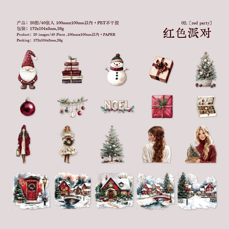 40pcs christmas PET-sticker pack (S25102803)