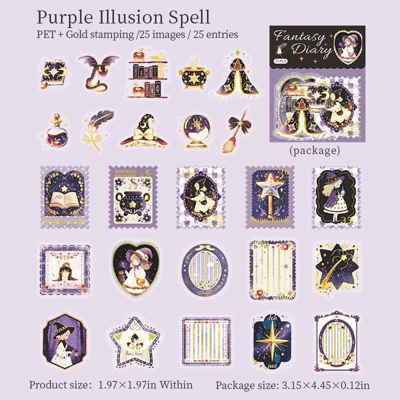 25pcs fantasy diary sticker pack (S26032403)