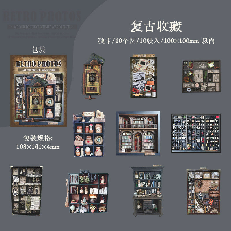 10pcs retro cabinet sticky card pack (S25120303)