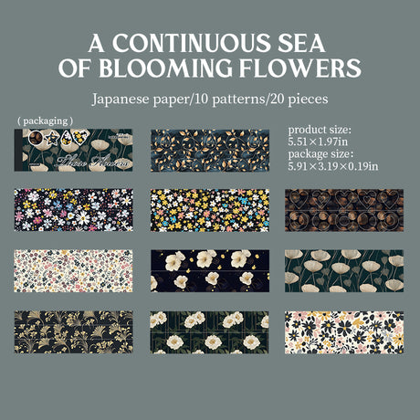 Floral washi-sticker book 20pcs