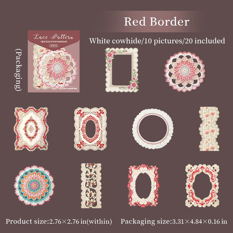 20pcs lace stickers sticker pack (S25091703)