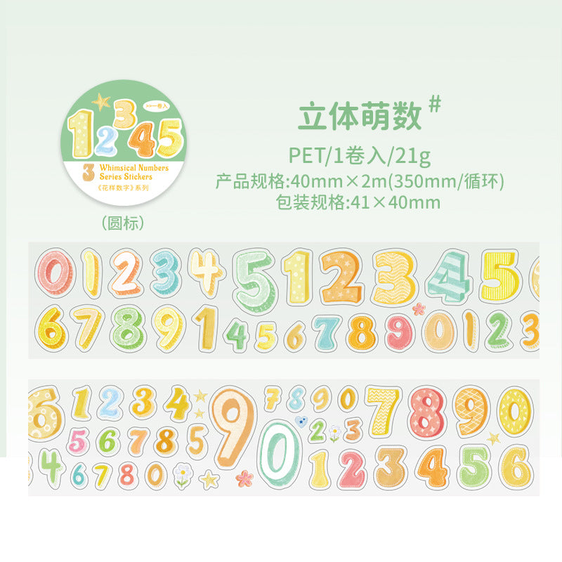 1 roll numbers pre-cut tape (T26040803)