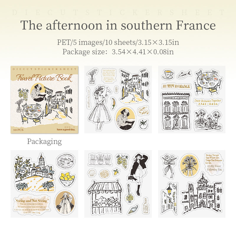 10sheets travel pre-cut sticker book(TZB26041503)