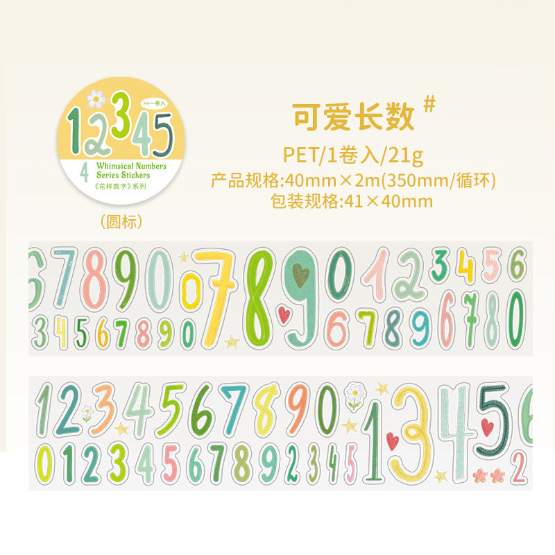 1 roll numbers pre-cut tape (T26040803)