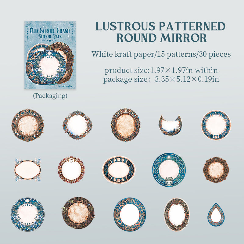 Vintage frame sticker pack 30pcs
