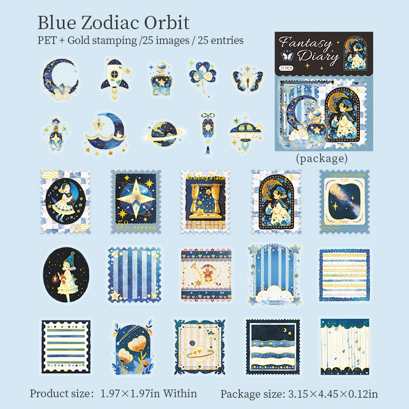 25pcs fantasy diary sticker pack (S26032403)