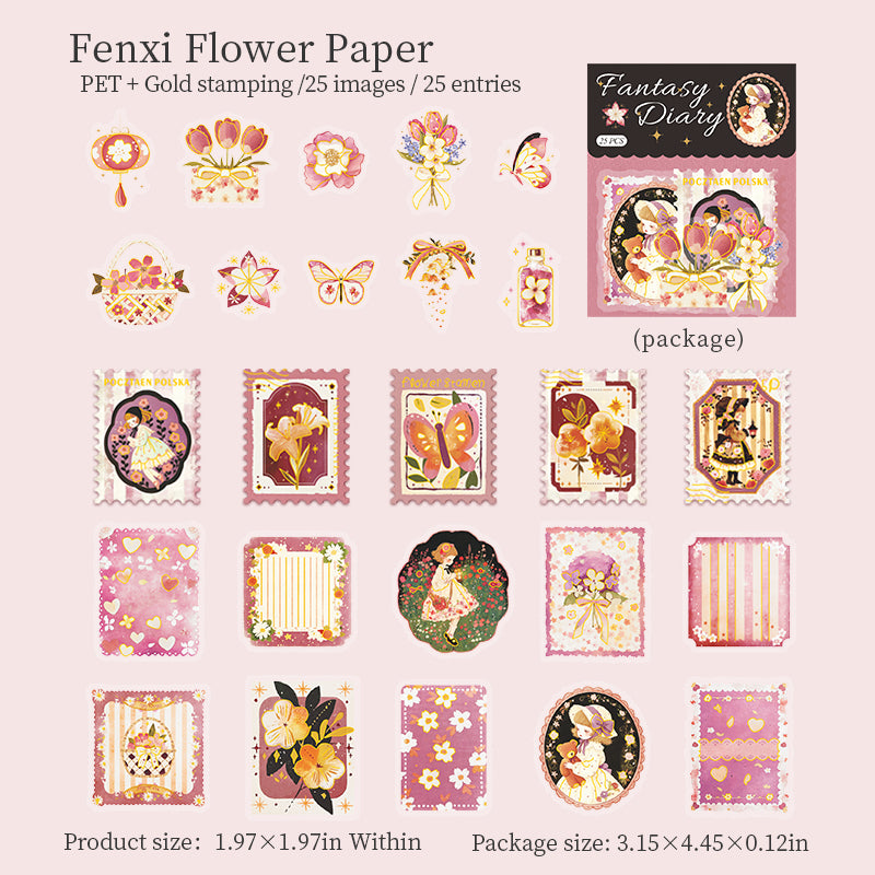 25pcs fantasy diary sticker pack (S26032403)