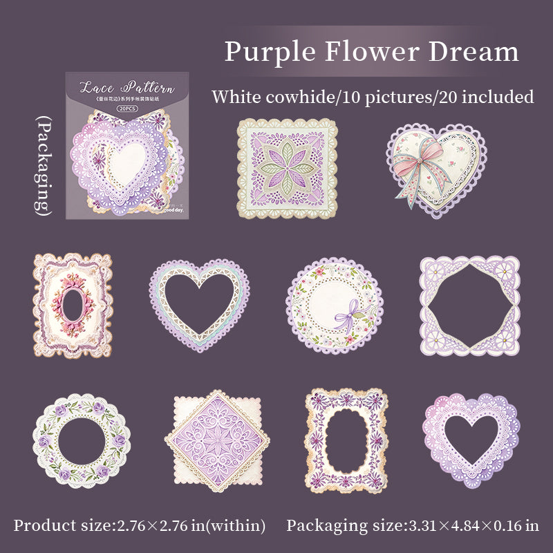 20pcs lace stickers sticker pack (S25091703)