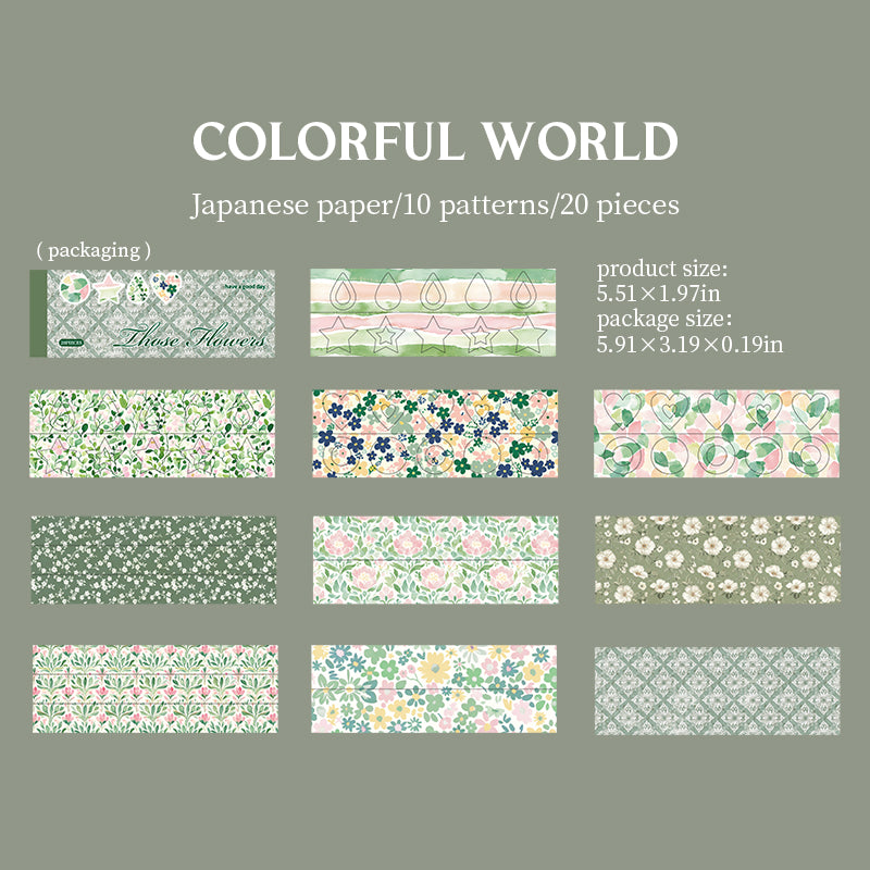 Floral washi-sticker book 20pcs