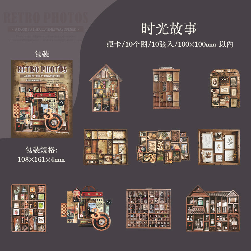 10pcs retro cabinet sticky card pack (S25120303)