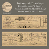 1 roll vintage manuscript washi-tape (T25110603)