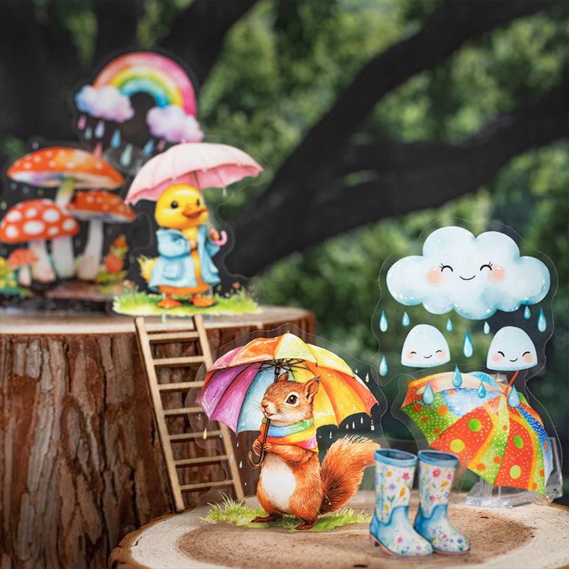 15pcs rain shelter animals sticker pack (S25070201)