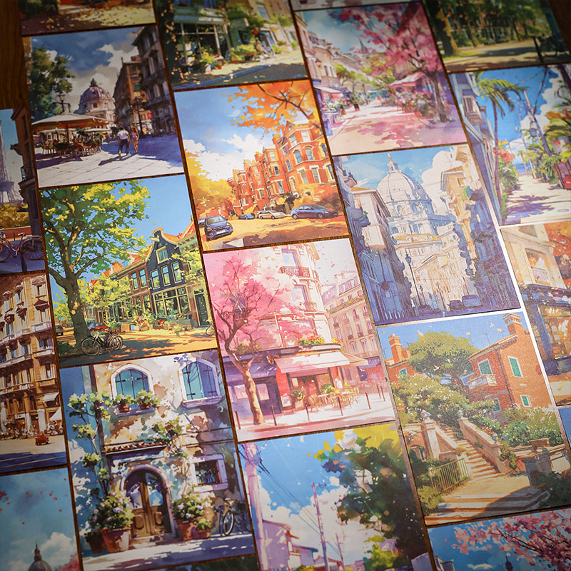 10pcs city outside window paper card pack (P25090403)