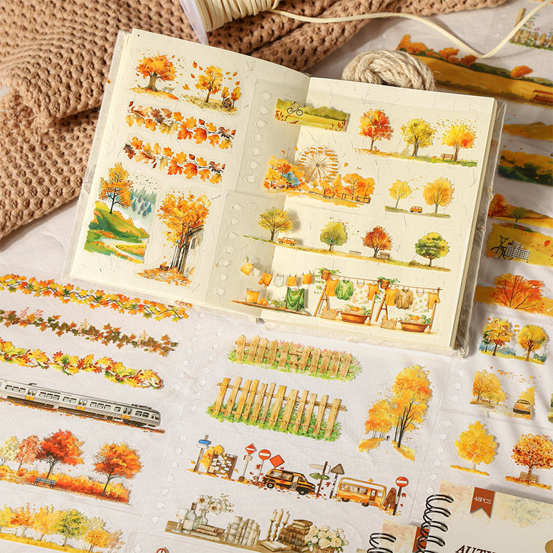 48sheets autumn landscape sticker book(TZB26071111)
