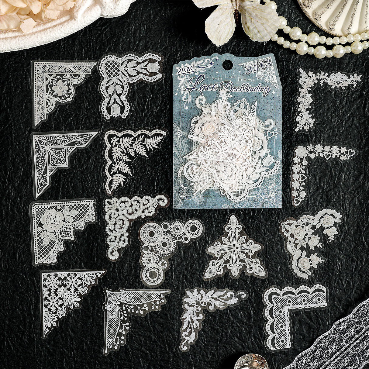 30pcs lace corner sticker pack(S26081301)