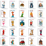 50pcs humor animals ATC card (C25112706) 2.5-3.5 in