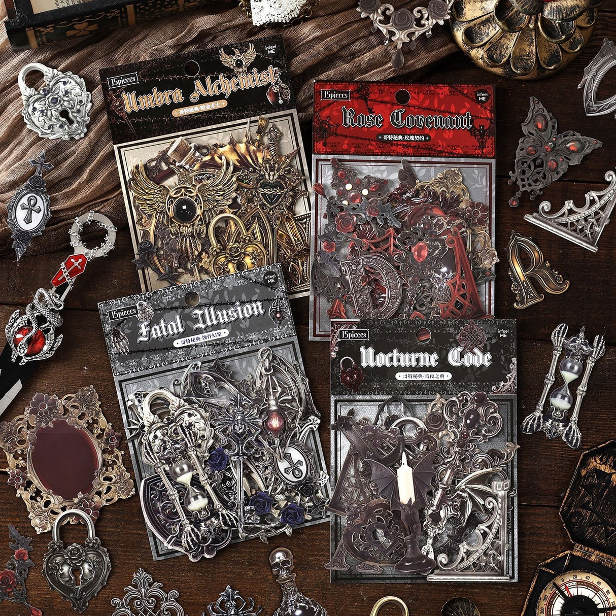 15pcs gothic embossed card pack(P26052603)