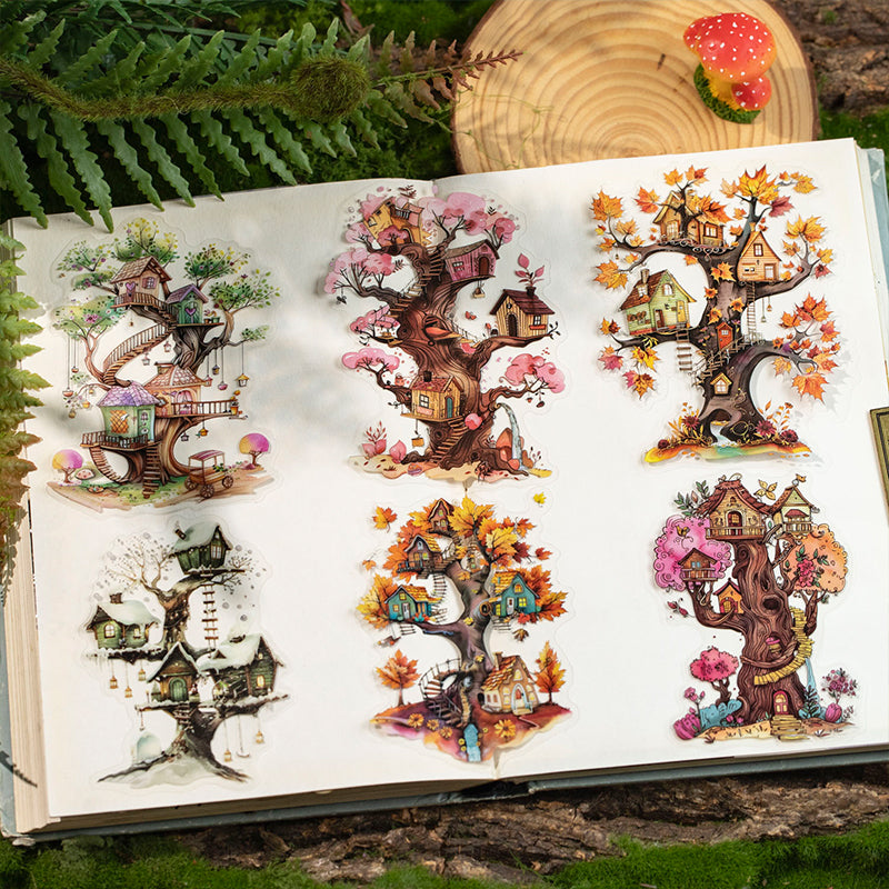 Fairy tree-house sticker pack 12pcs
