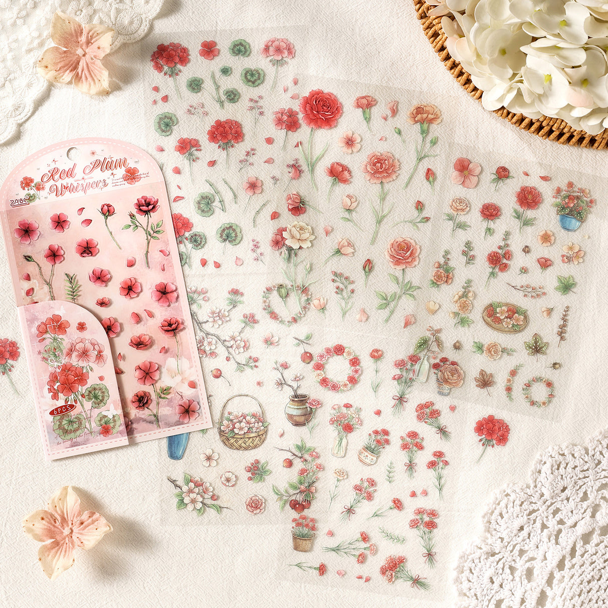 6 sheets floral sticker pack(S26071902)