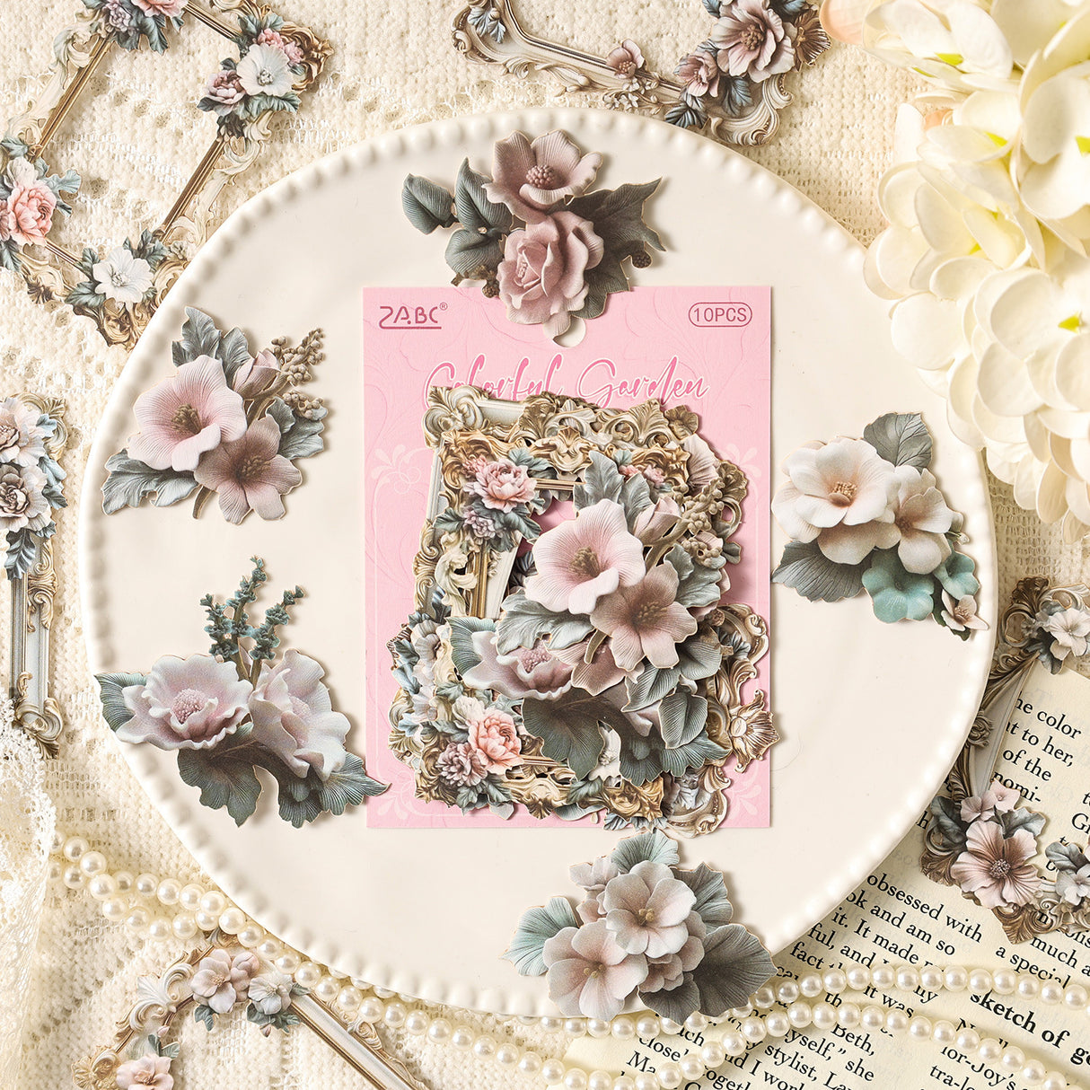 10pcs flower frame sticker pack(S26071409)