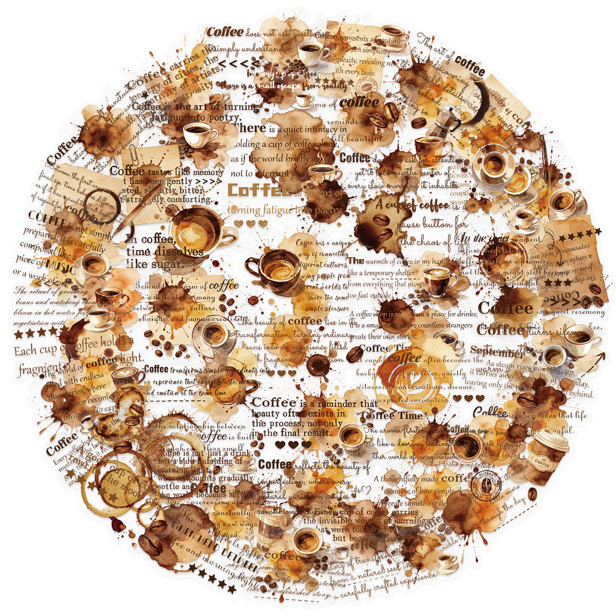 50pcs coffee spoiled sticker pack(S26082406)