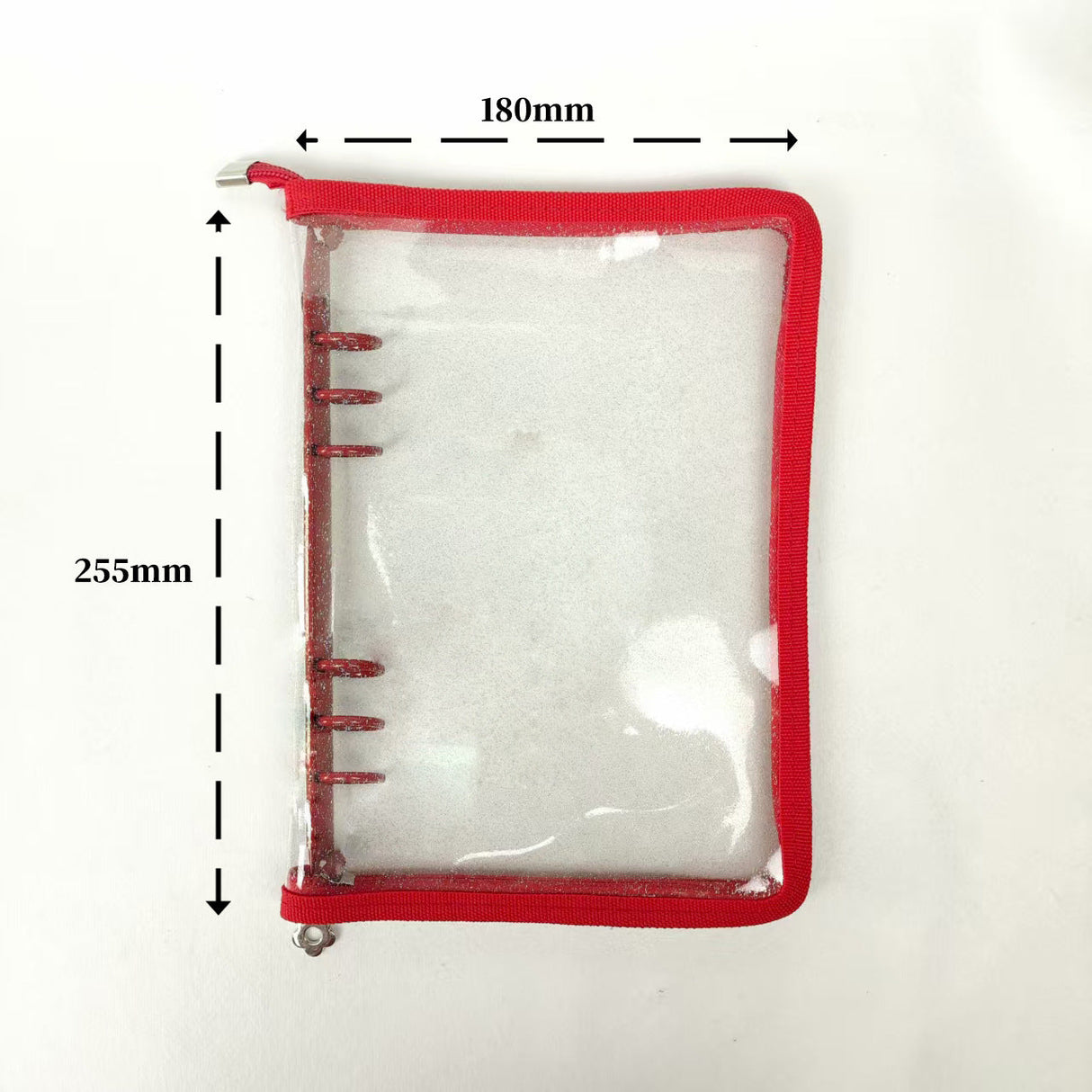 A5 Glitter clear binder not contain insert pages zipper one(C25121105)