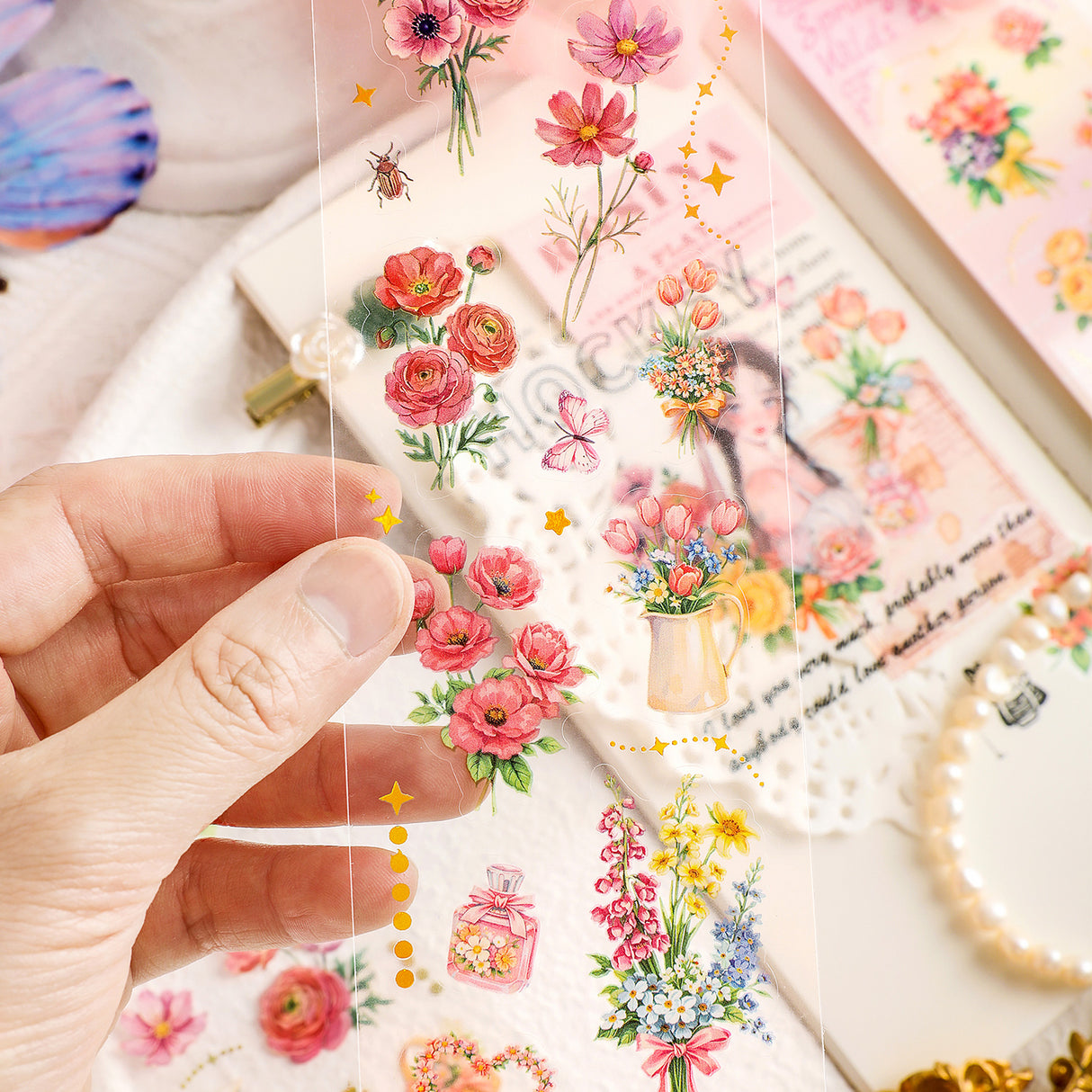 6sheets flower pre-cut sticker pack(S26052906)
