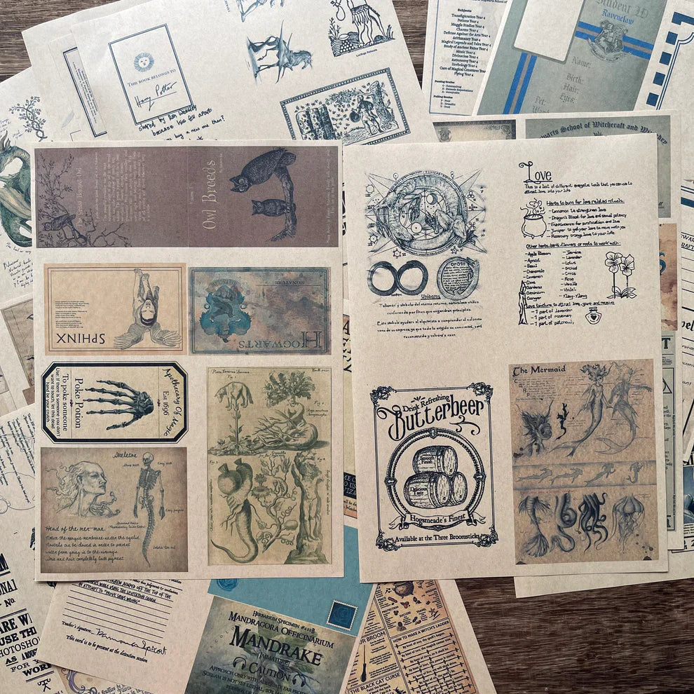 A4 size Ravenclaw Style paper & sticker 25 pcs (S26011201)