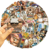 Vintage travel sticker 50pcs