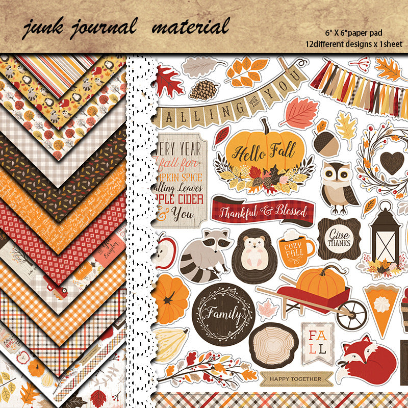 12pcs fall paper pack (P26061709)