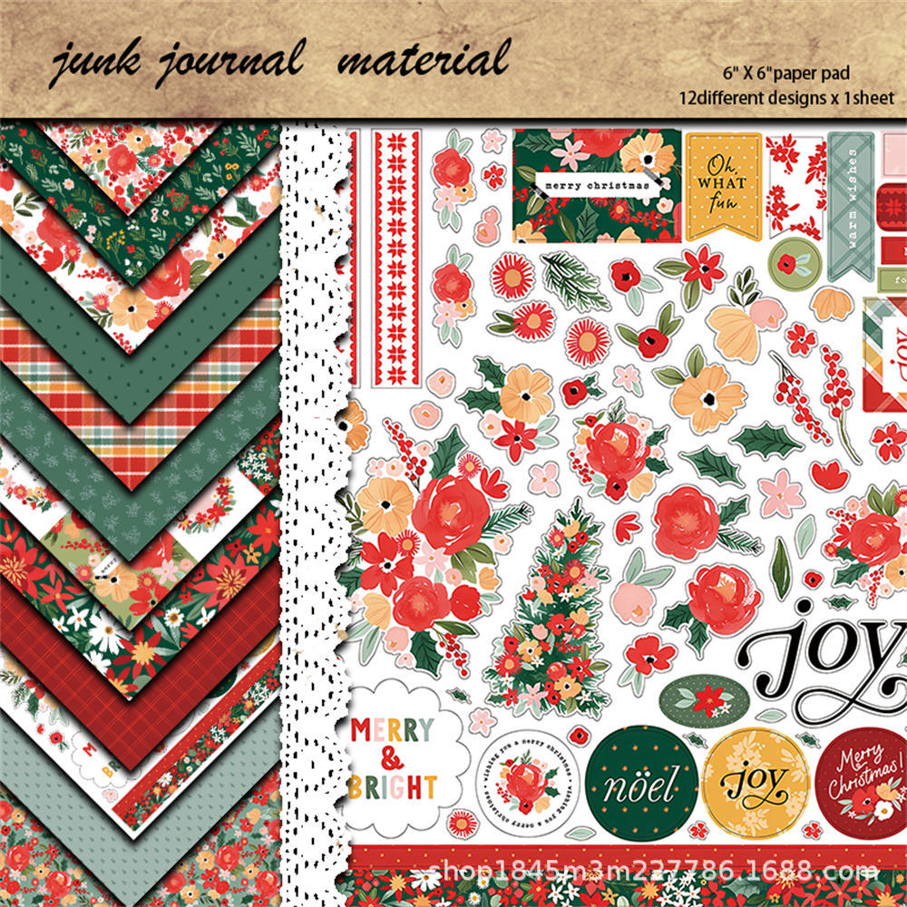 12pcs 6in christmas material paper pack(P26052604)