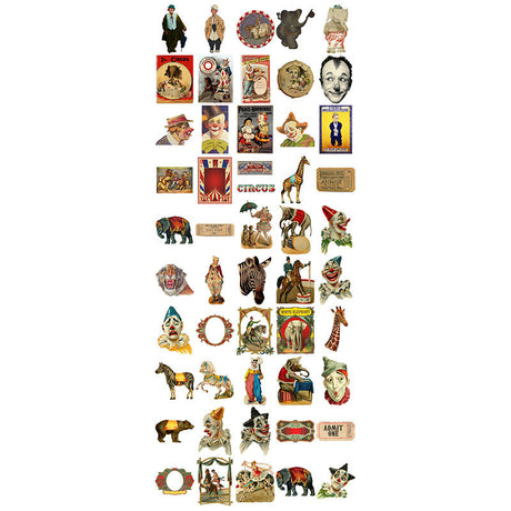 50pcs vintage circus sticker pack (S25100402)