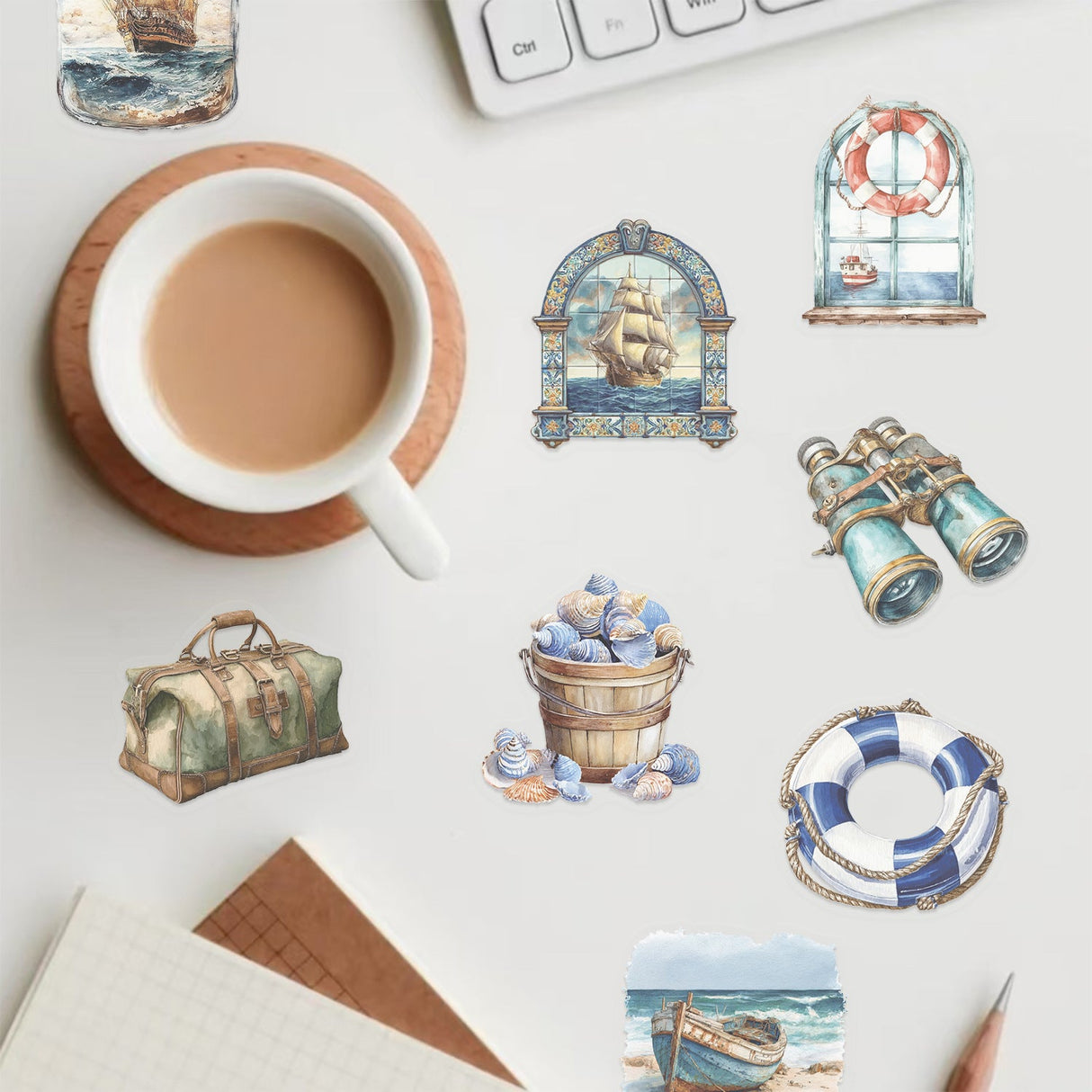 50pcs maritime sticker pack (S25111802)