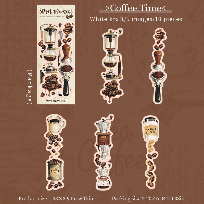 10pcs coffee time sticker pack(S26052104)
