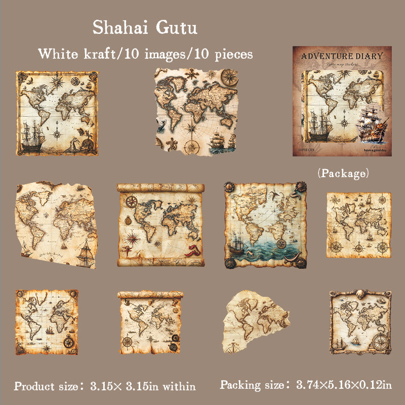 10pcs adventure diary sticker pack (S25100904)