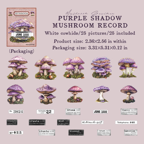 25pcs mushroom sticker pack (S25110604)