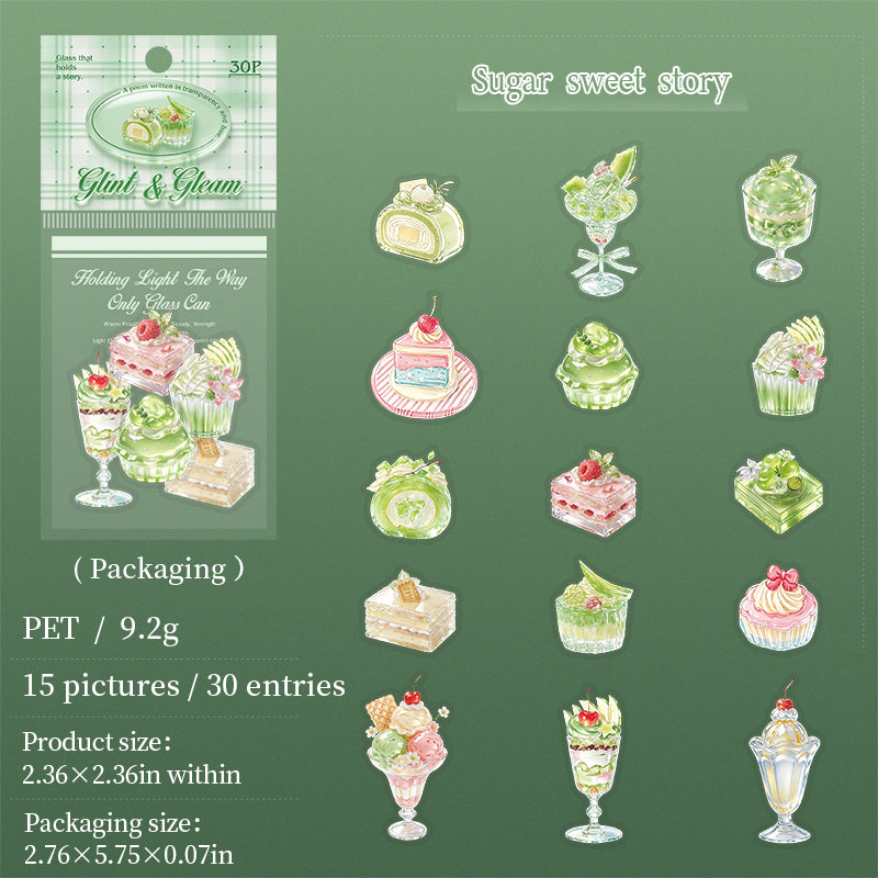 30pcs glint gleam sticker pack(S26061004)