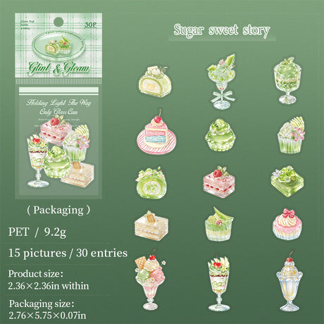 30pcs glint gleam sticker pack(S26061004)