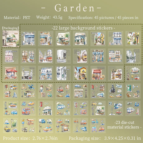 45pcs city view PET-sticker box (S25101604)