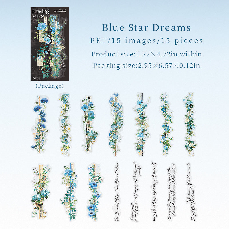 15pcs flower sticker pack (S26041504)