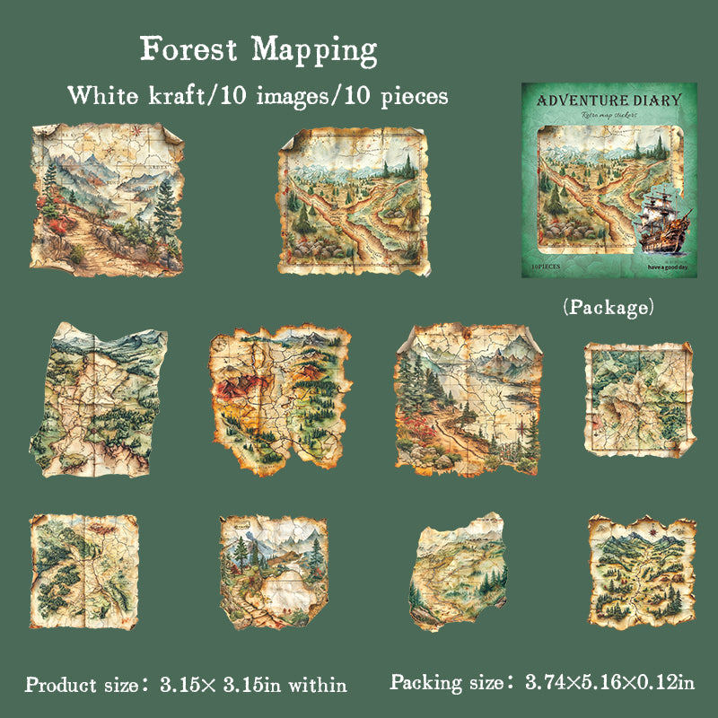 10pcs adventure diary sticker pack (S25100904)