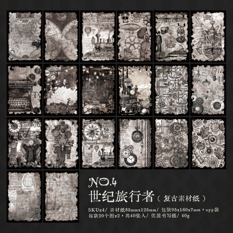 40pcs vintage/gothic paper pack(P26052704)