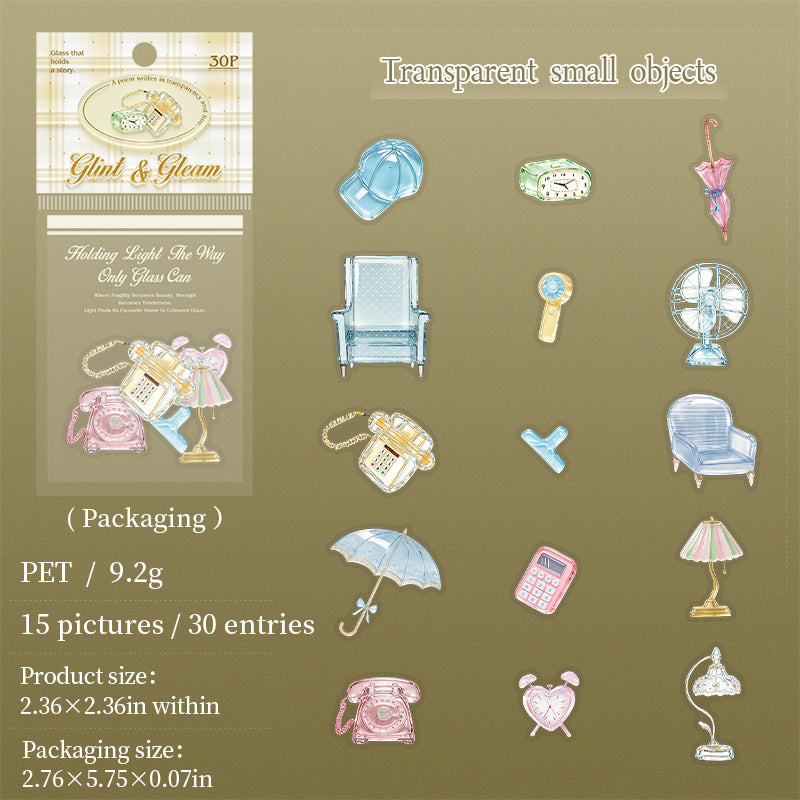 30pcs glint gleam sticker pack(S26061004)