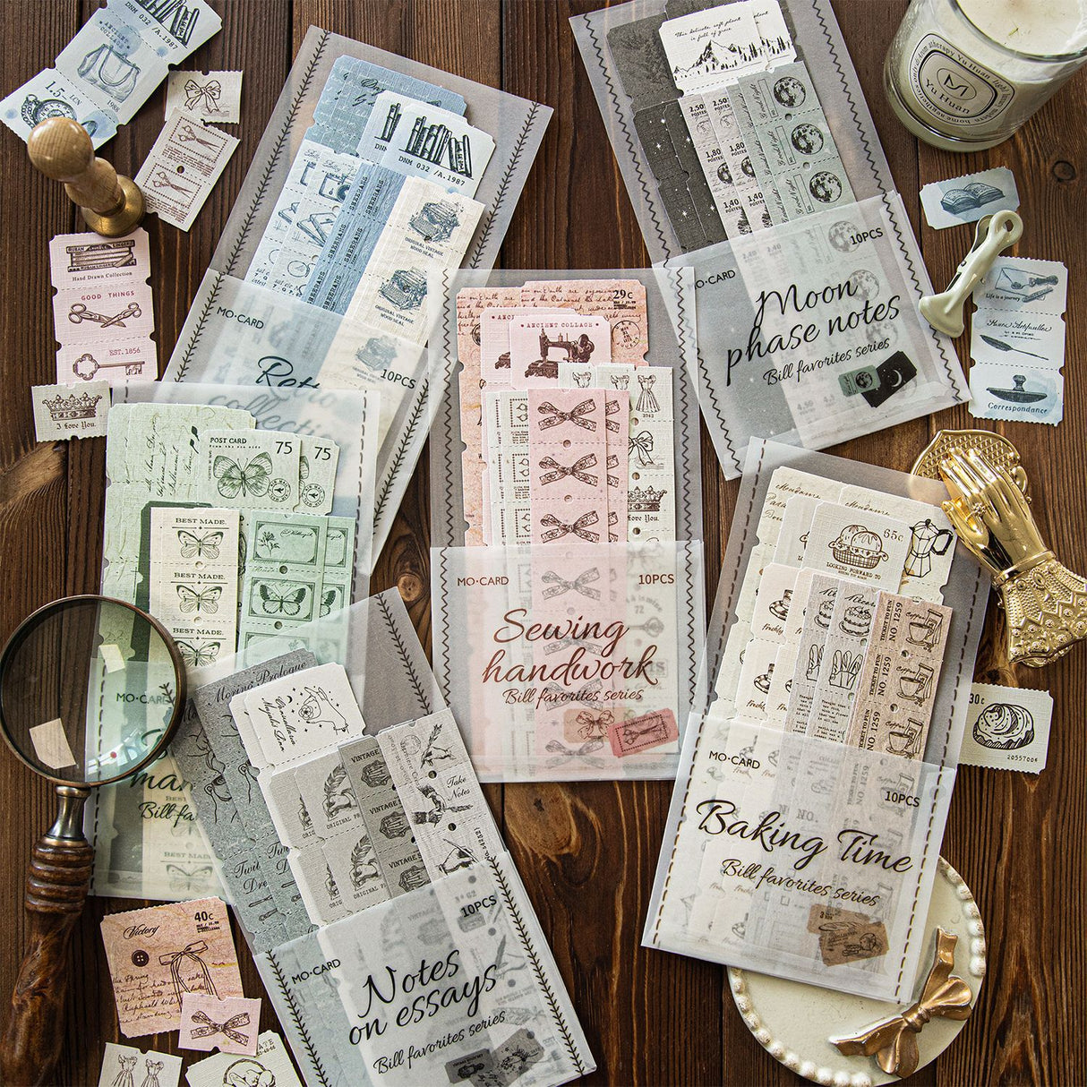 10pcs vintage pre-cut sticker pack (S25050509)