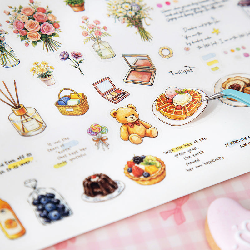 40sheets floral pre-cut sticker book(TZB26060303)